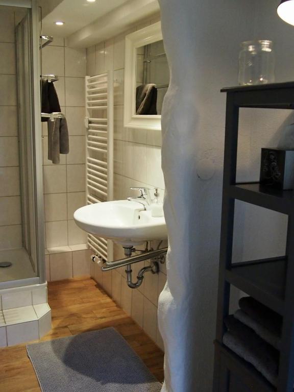 Koupelna v ubytování Ferienwohnung Gartenglück