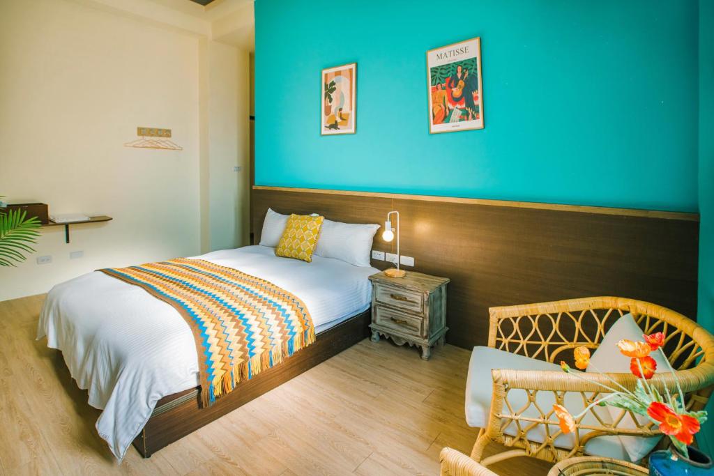 Voodi või voodid majutusasutuse Fun Trip - Fu May Sea View Holiday house l 無敵海景交誼廳 l 附汽機車租賃 l toas