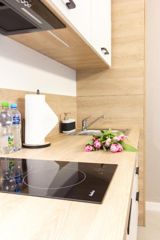 Kuchyňa alebo kuchynka v ubytovaní Bel Mare Apartament 128 z ogródkiem