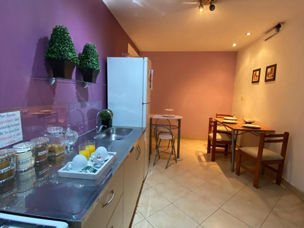 Kuchyň nebo kuchyňský kout v ubytování Hostal Alto Ayre Salta