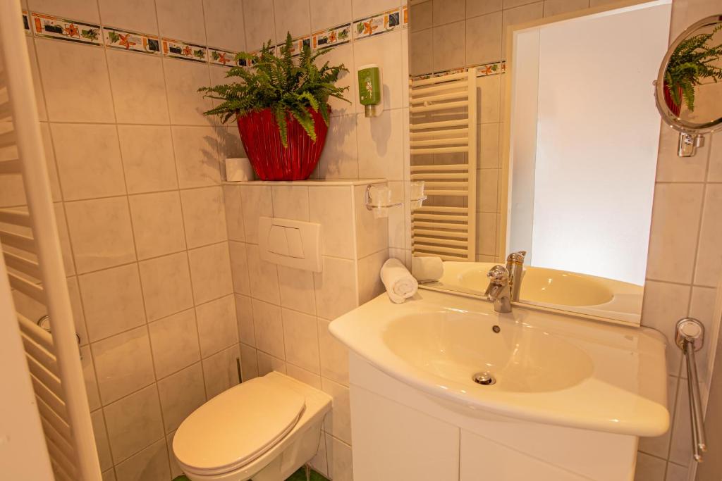Koupelna v ubytování Hotel Zimmerbräu