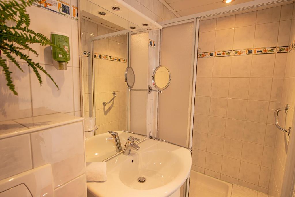 Koupelna v ubytování Hotel Zimmerbräu