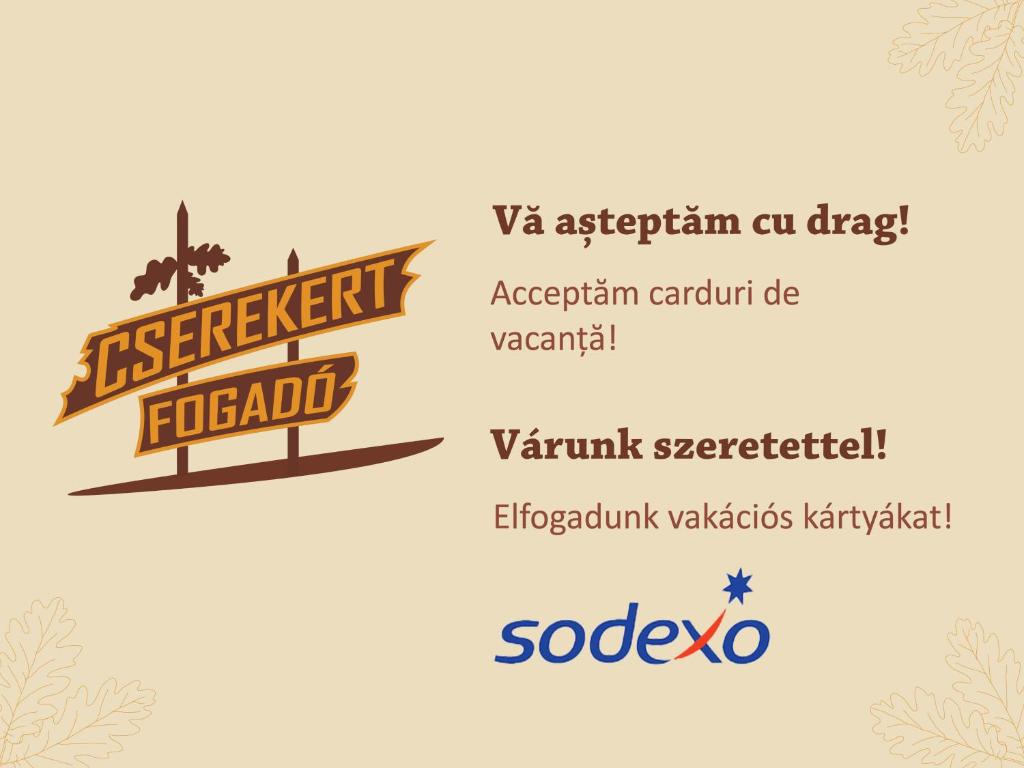 Certifikát, hodnocení, plakát nebo jiný dokument vystavený v ubytování Cserekert, Alszegi Porta