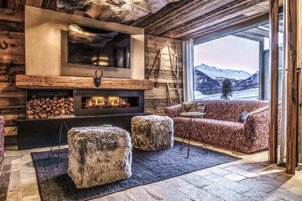 Posezení v ubytování Chalets - The Peak