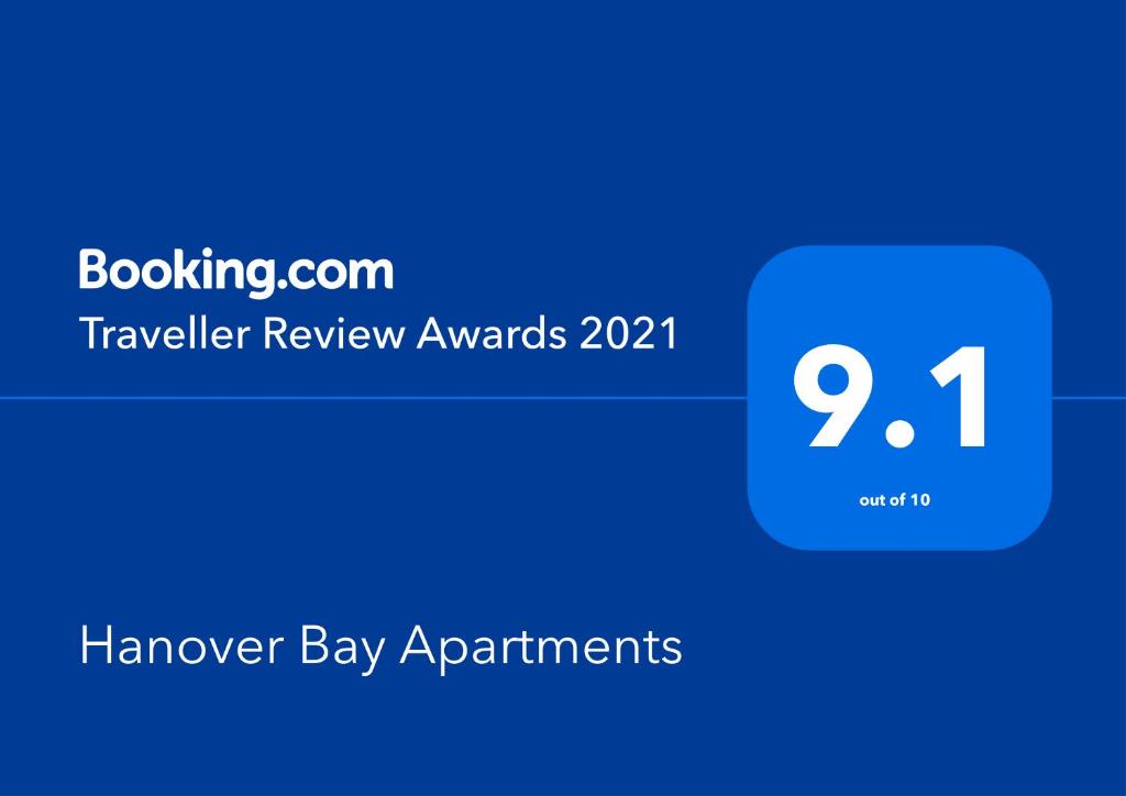 Certifikát, hodnocení, plakát nebo jiný dokument vystavený v ubytování Hanover Bay Apartments