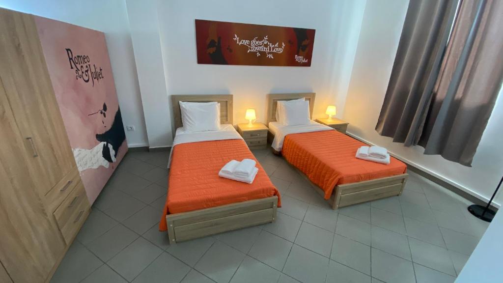 Postel nebo postele na pokoji v ubytování Patras Romeο House