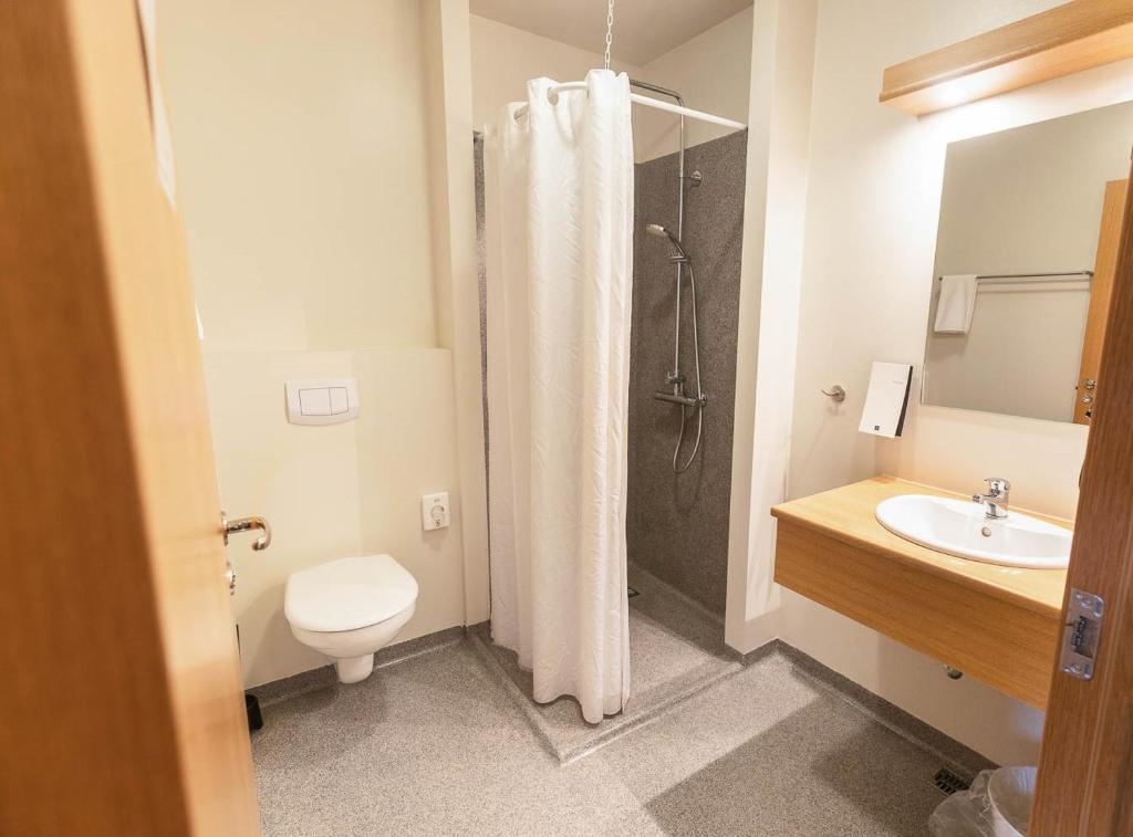 Koupelna v ubytování Adventure Hotel Geirland