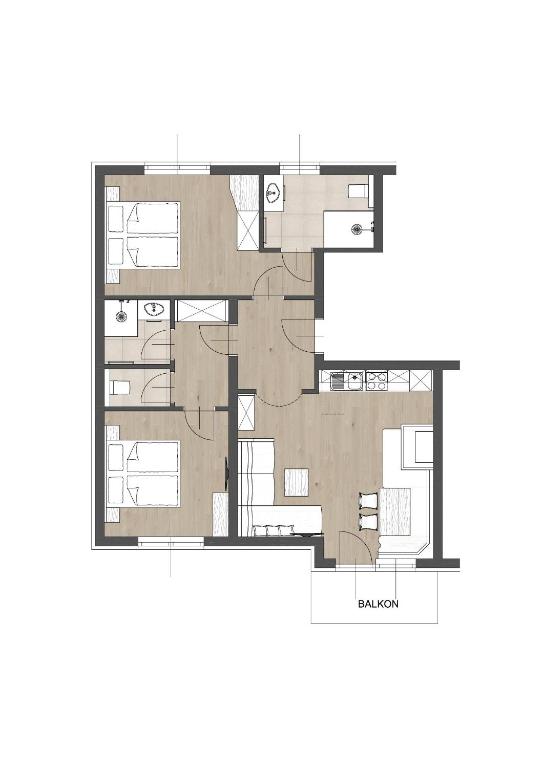 Půdorys ubytování Linharterhof Appartement