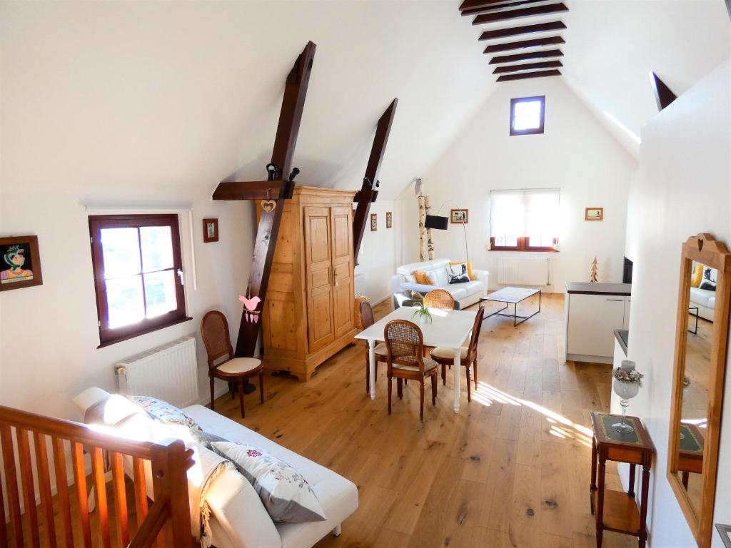 Kuchyň nebo kuchyňský kout v ubytování Le Gîte bleu