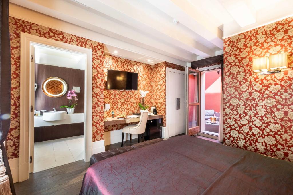 TV a/nebo společenská místnost v ubytování Hotel Moresco