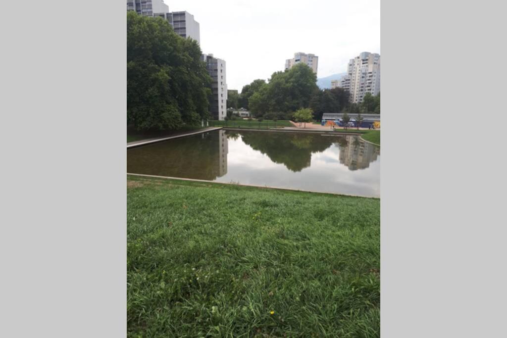 - Vistas al río de una ciudad en Vu sur les Constellations ., en Grenoble