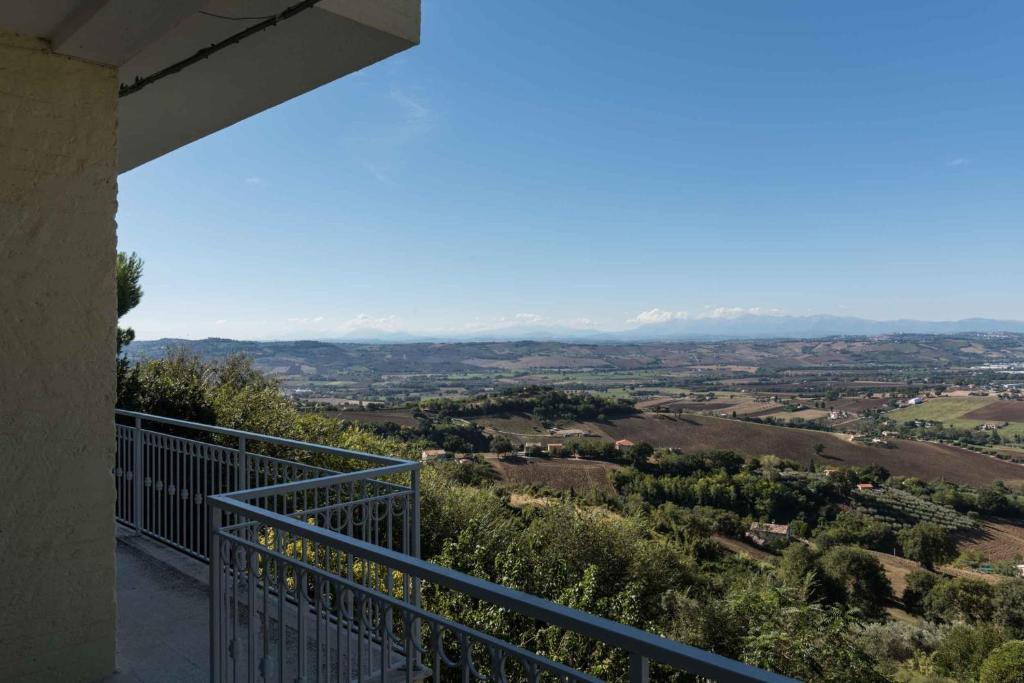 a view from the balcony of a house at 4 bedrooms apartement with furnished terrace and wifi at Recanati 8 km away from the beach in Recanati