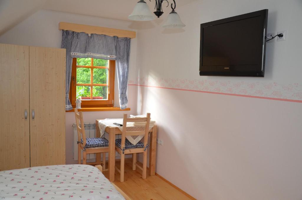TV a/nebo společenská místnost v ubytování Farmhouse Štiftar