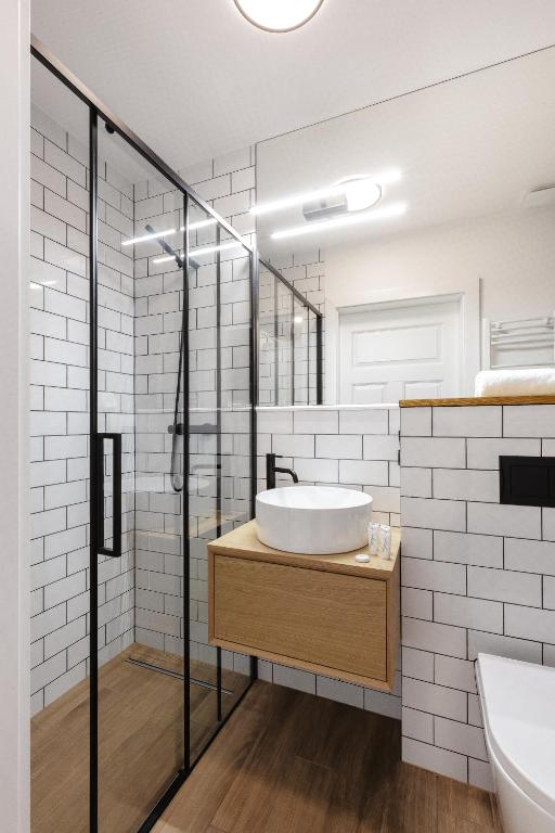 Kúpeľňa v ubytovaní Apartamenty AstoriA