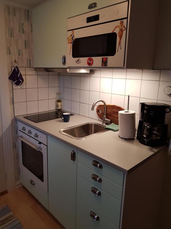 Kuchyň nebo kuchyňský kout v ubytování Nostalgirum