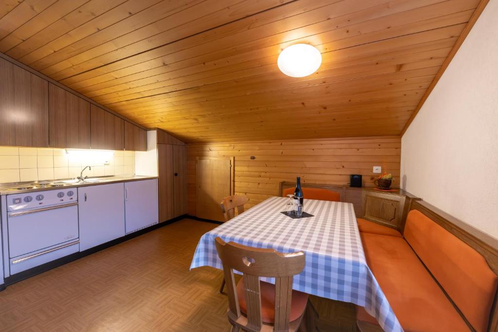 Kuchyň nebo kuchyňský kout v ubytování Apartments Saasunia