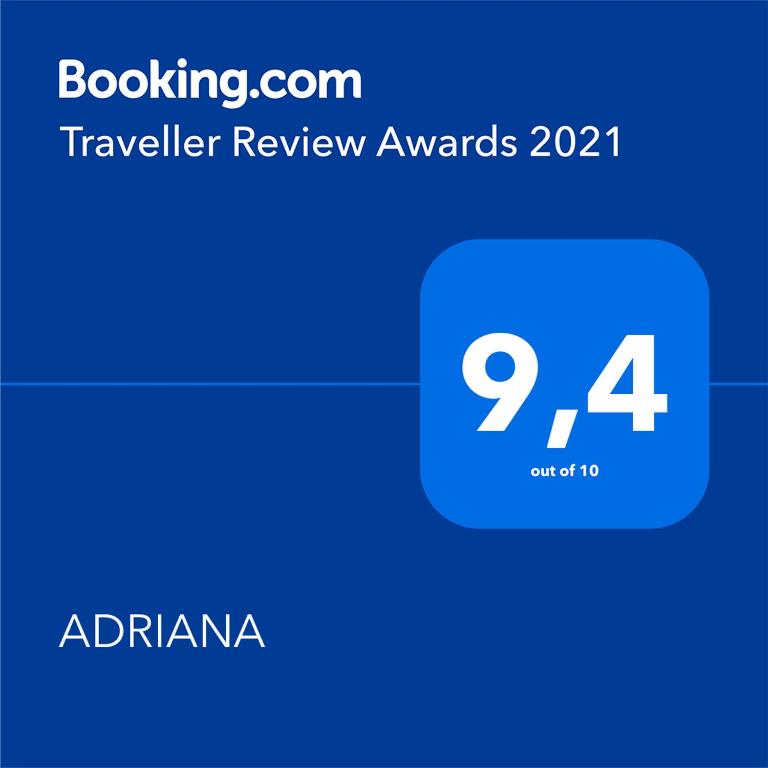 Certifikát, hodnocení, plakát nebo jiný dokument vystavený v ubytování ADRIANA