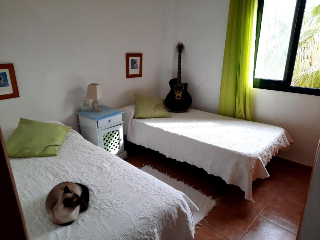 Postel nebo postele na pokoji v ubytování AIRUNNES Atico duplex Zahara primera linea
