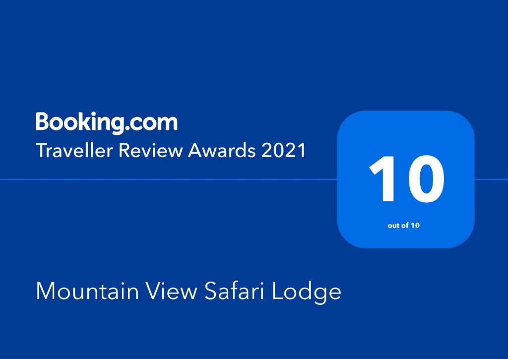 Certifikát, hodnocení, plakát nebo jiný dokument vystavený v ubytování Mountain View Safari Lodge