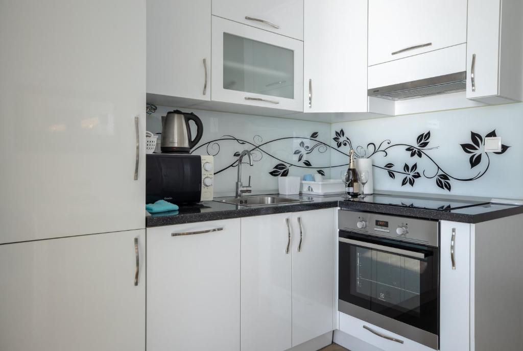 Kuchyň nebo kuchyňský kout v ubytování Apartman Nimfa Živogošće