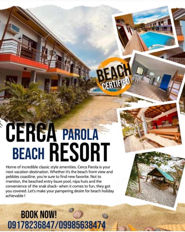a collage of photos of a beach resort at Cerca Parola Beach Resort in Malabrigo