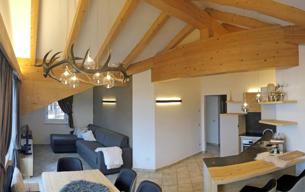 Posezení v ubytování Attico Faloria Luxury