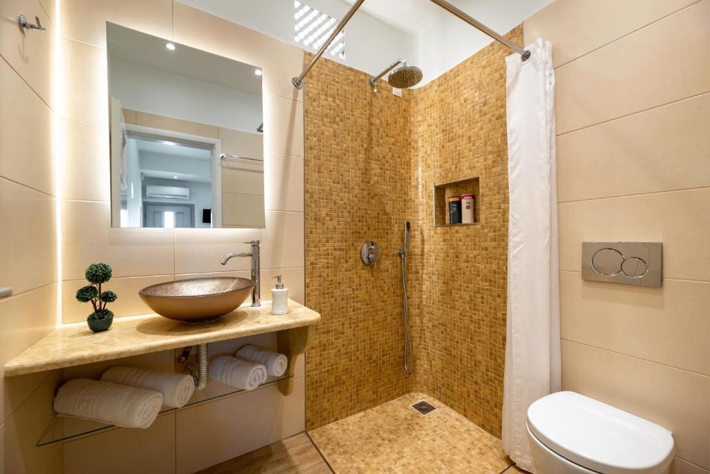 Vannituba majutusasutuses Hotel Thira