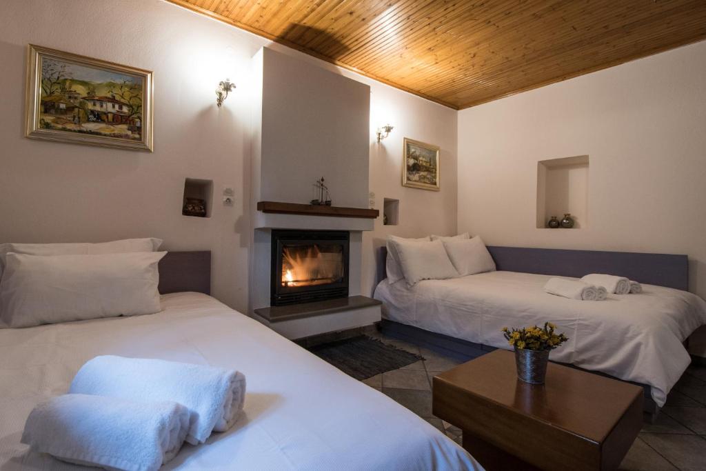 Postel nebo postele na pokoji v ubytování Rodami