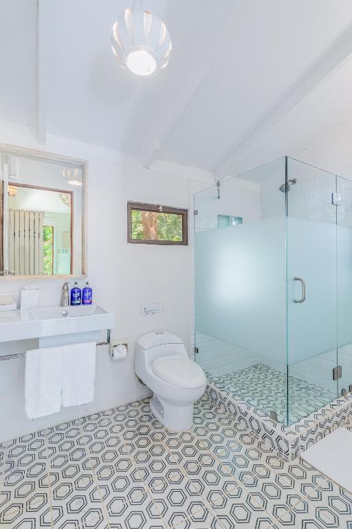 Koupelna v ubytování Hotel Guiones