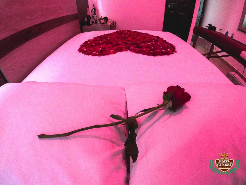 Postel nebo postele na pokoji v ubytování Hotel La Roca San Rafael