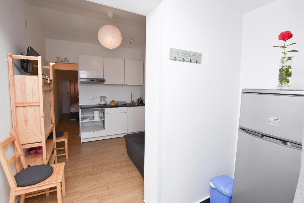 Kuchyň nebo kuchyňský kout v ubytování Apartments Nina