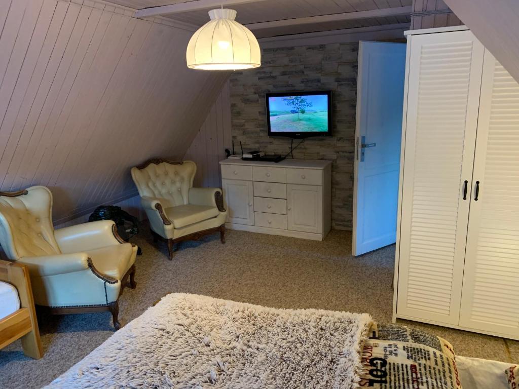 TV a/nebo společenská místnost v ubytování Sosnowy Zakatek