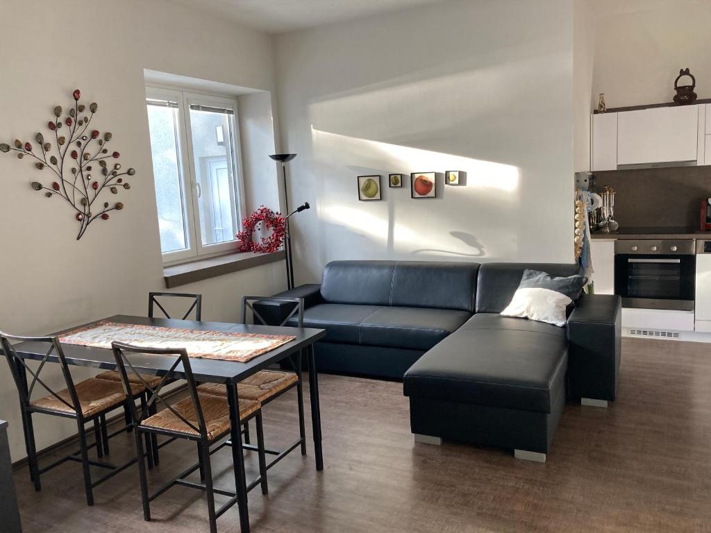 Kuchyň nebo kuchyňský kout v ubytování Apartments near the pond