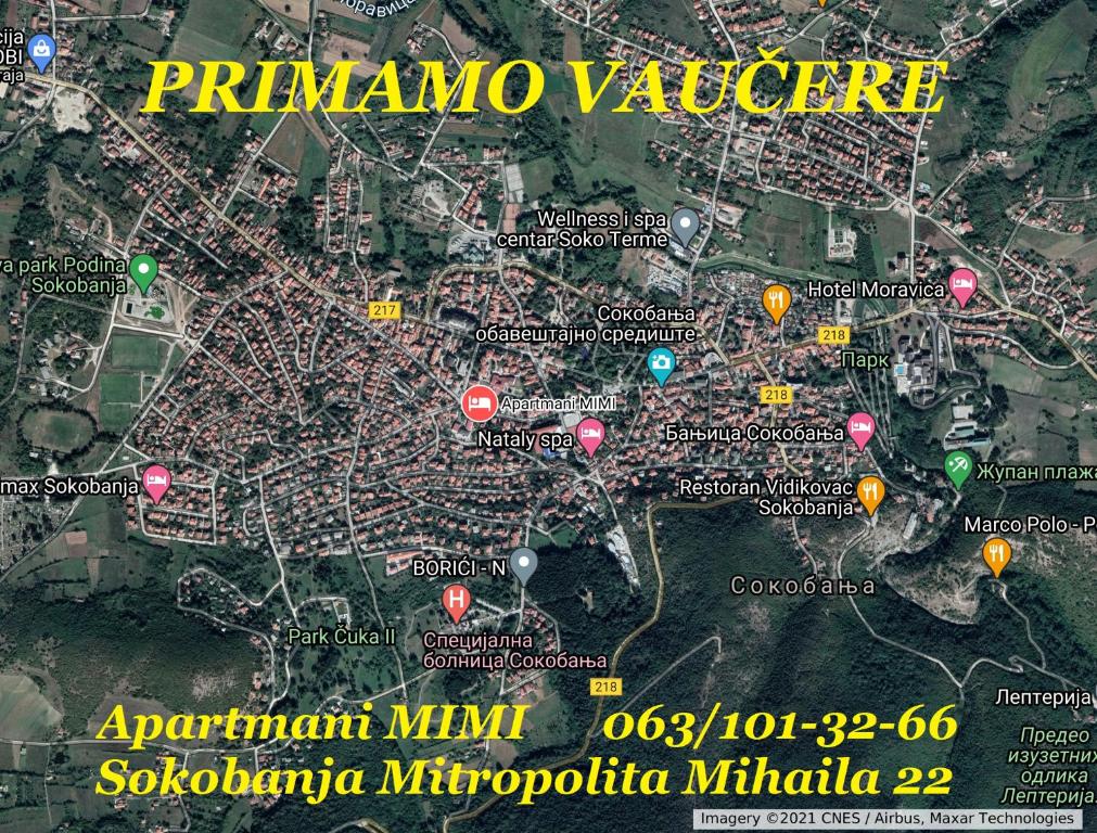 Certifikát, hodnocení, plakát nebo jiný dokument vystavený v ubytování Apartmani Mimi