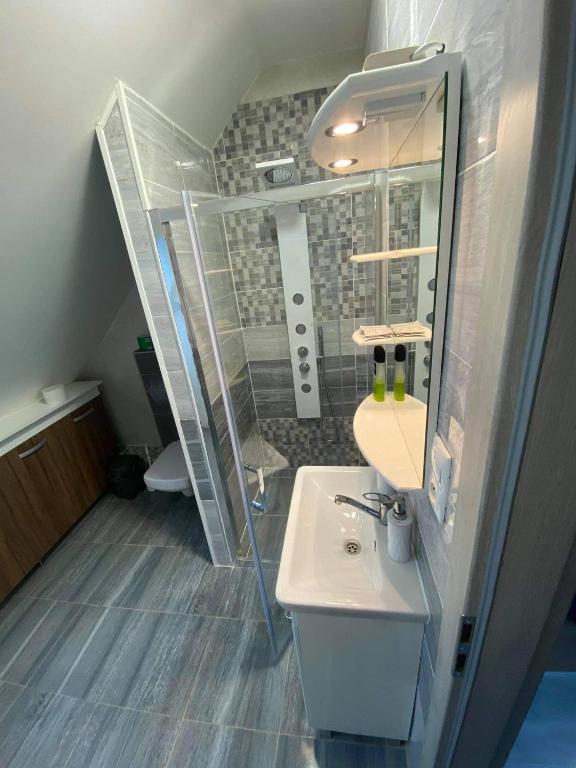 Koupelna v ubytování Centrum Apartman S- dom