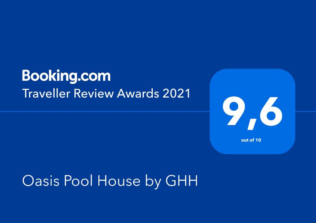 Oasis Pool House by GHH tanúsítványa, márkajelzése vagy díja