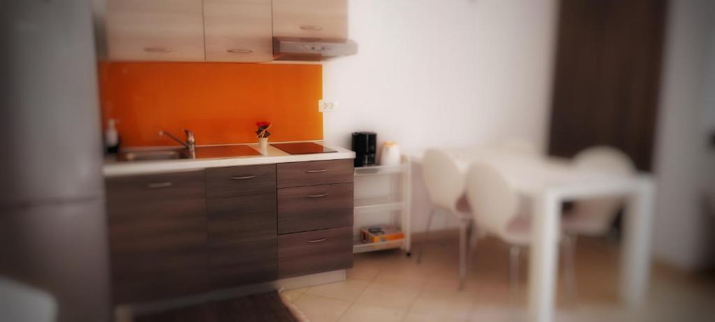 Kuchyň nebo kuchyňský kout v ubytování Apartmani Tomislav