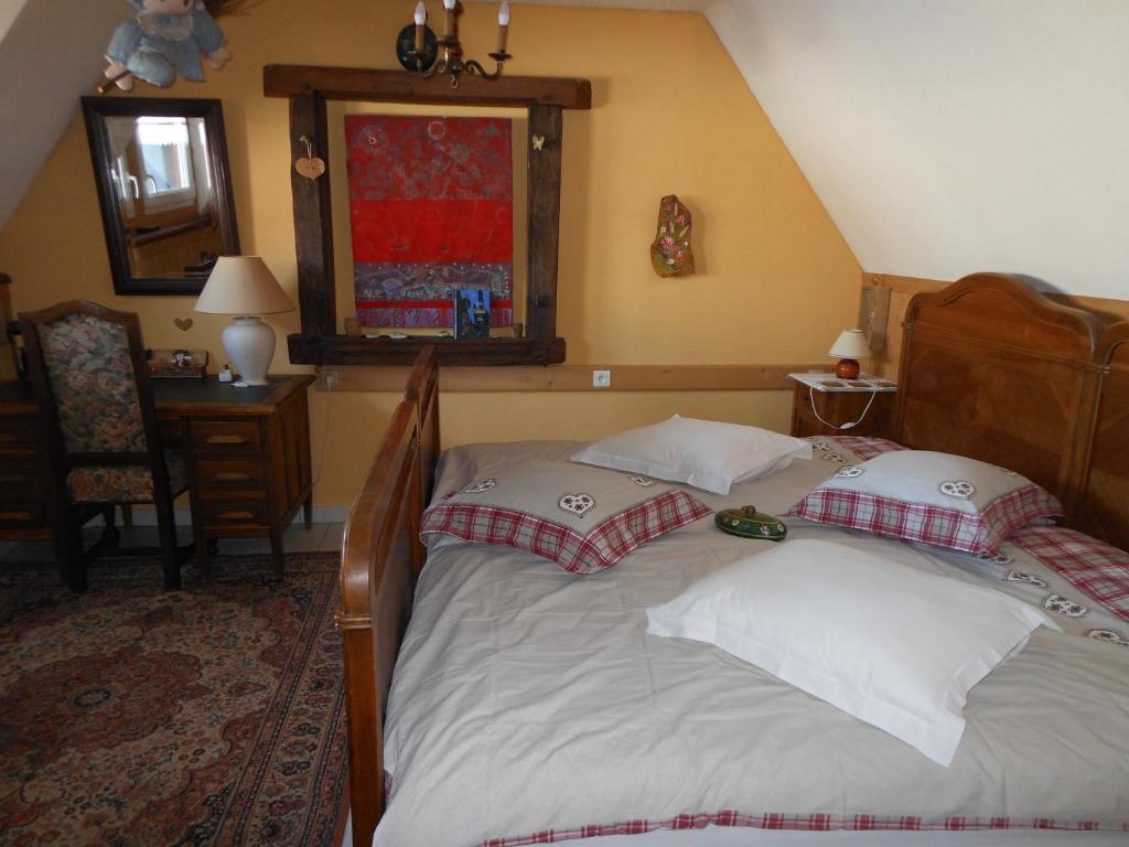 Postel nebo postele na pokoji v ubytování Gite Le Petit Moulin