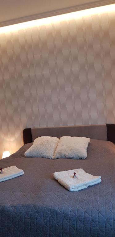 Postel nebo postele na pokoji v ubytování Rózsa Apartmanház