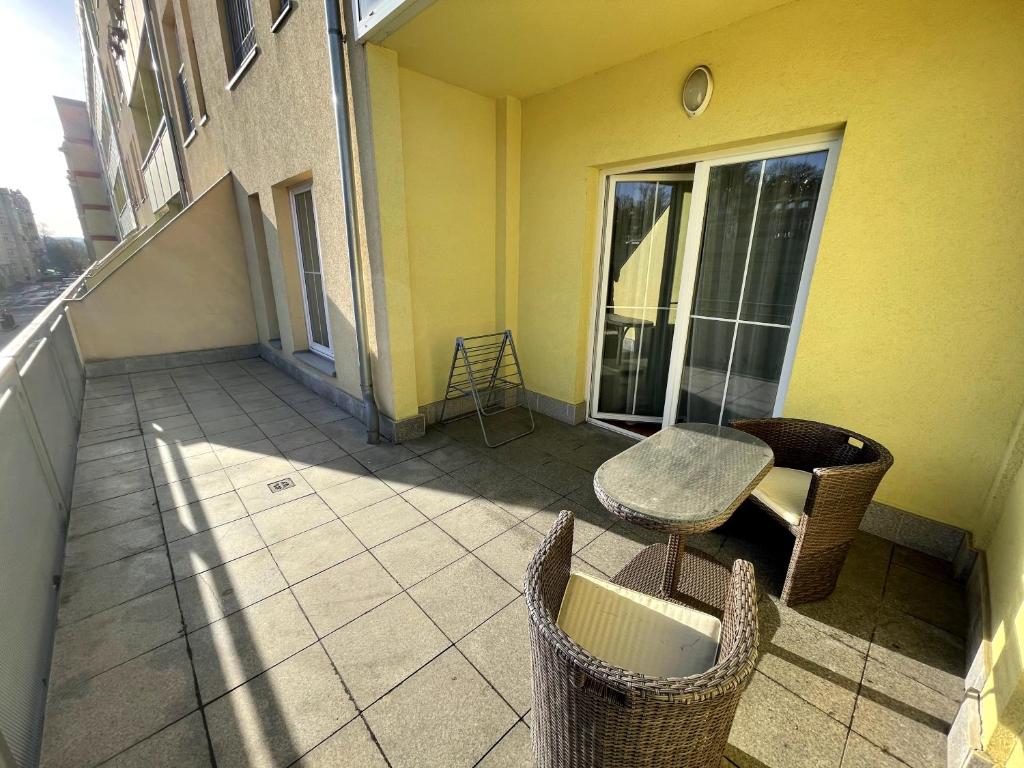 Balkón nebo terasa v ubytování Apartment 122 Čertovka