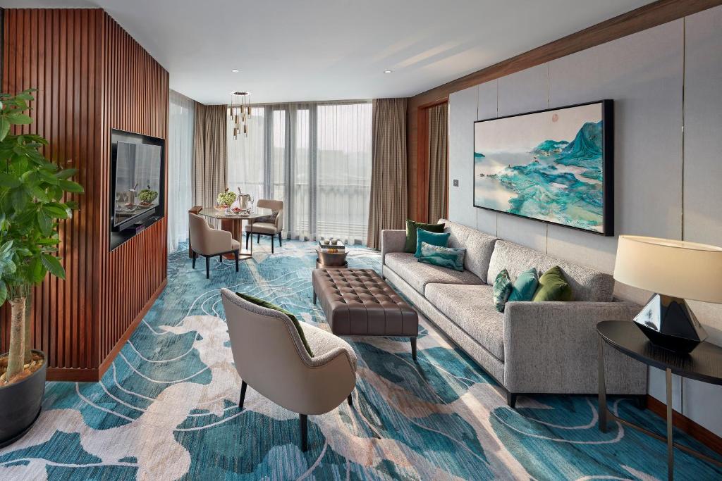 Posezení v ubytování Mandarin Oriental Wangfujing, Beijing