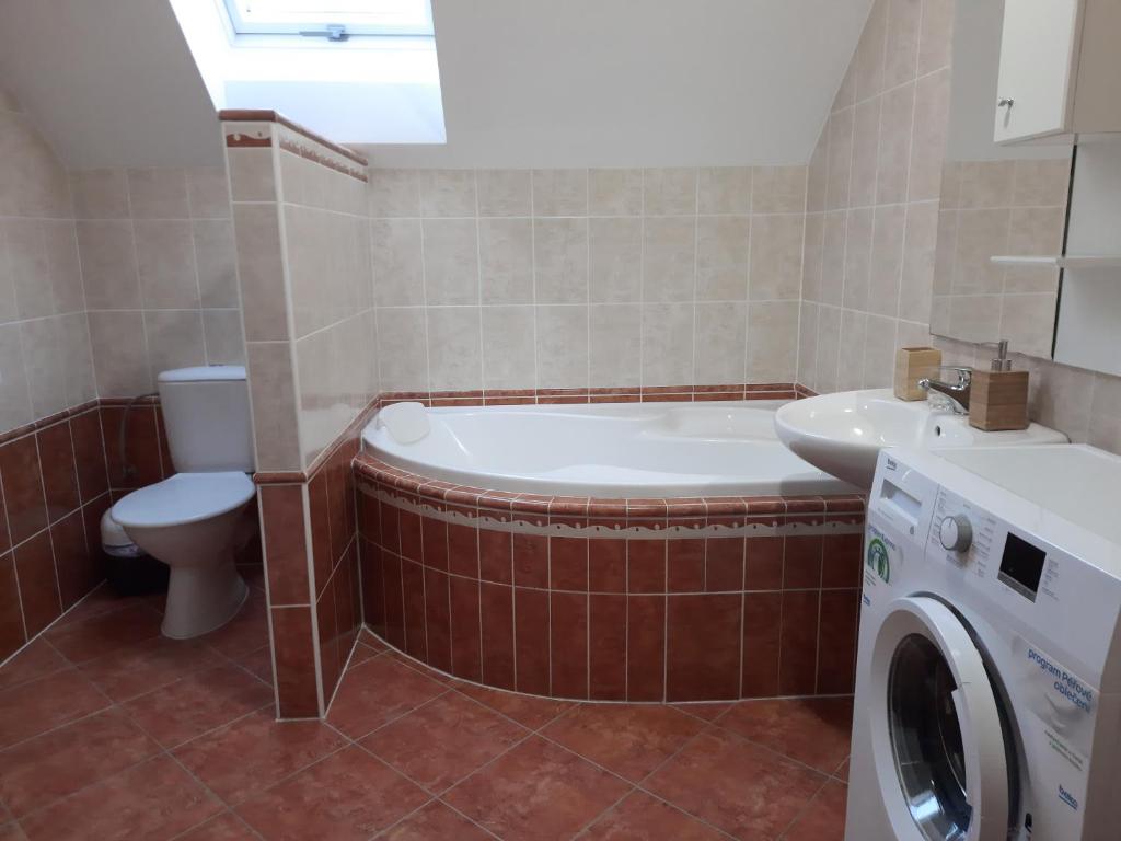 Łazienka w obiekcie Apartmány u Jiroušů