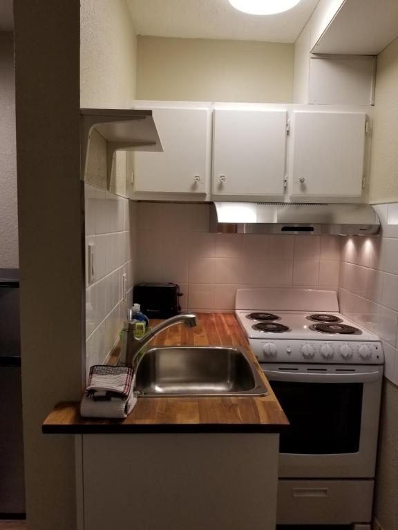 Kuchyň nebo kuchyňský kout v ubytování Sun Plaza Motel