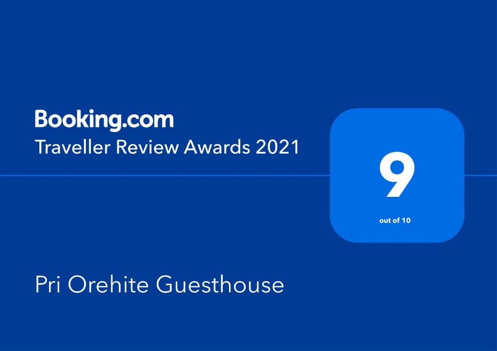 Certifikát, hodnocení, plakát nebo jiný dokument vystavený v ubytování Pri Orehite Guesthouse