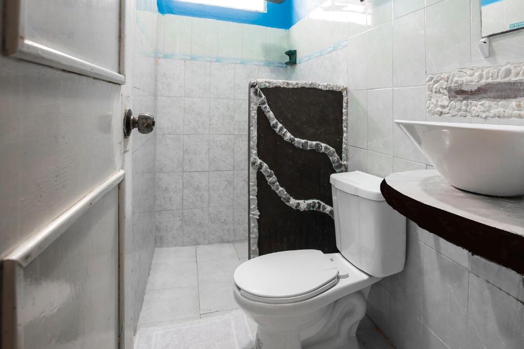 Koupelna v ubytování Hotel América