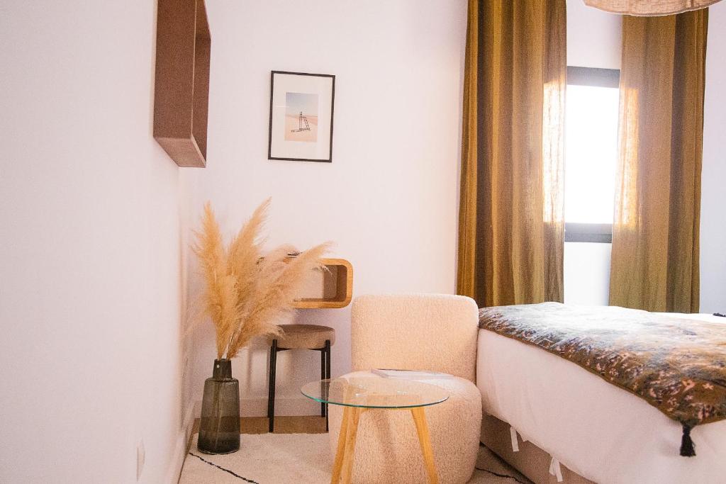 Postel nebo postele na pokoji v ubytování Le Pavillon de la Kasbah & SPA Marrakech