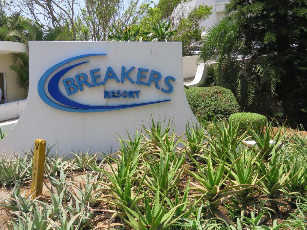 a sign for the breakers resort at 413 BREAKERS RESORT UMHLANGA in Durban