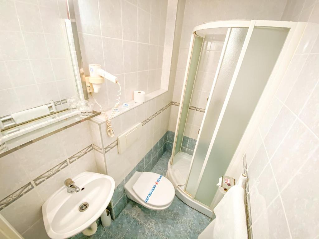 Koupelna v ubytování Sobe Rimski