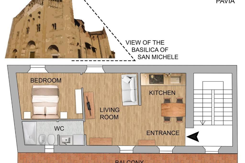 Plan piętra w obiekcie Maison Marina_Pavia San Michele Centro Storico