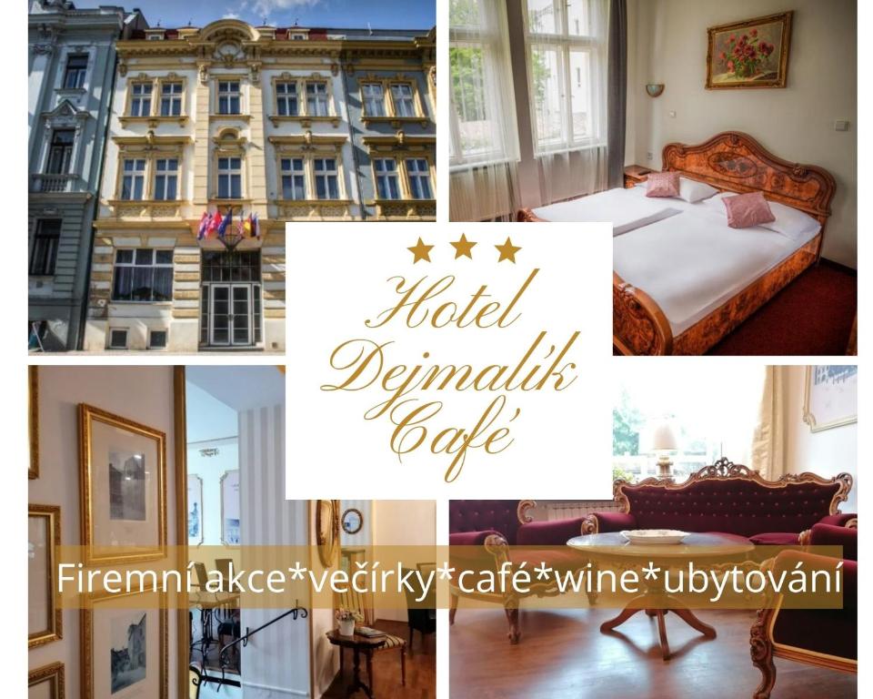 een collage van foto's van een hotel in Parijs bij Hotel Dejmalik in Litoměřice